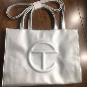 Medium Silver Telfar Bag